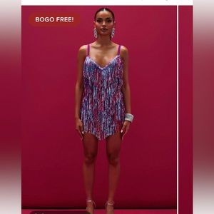 Sequin Fringe Mini Dress